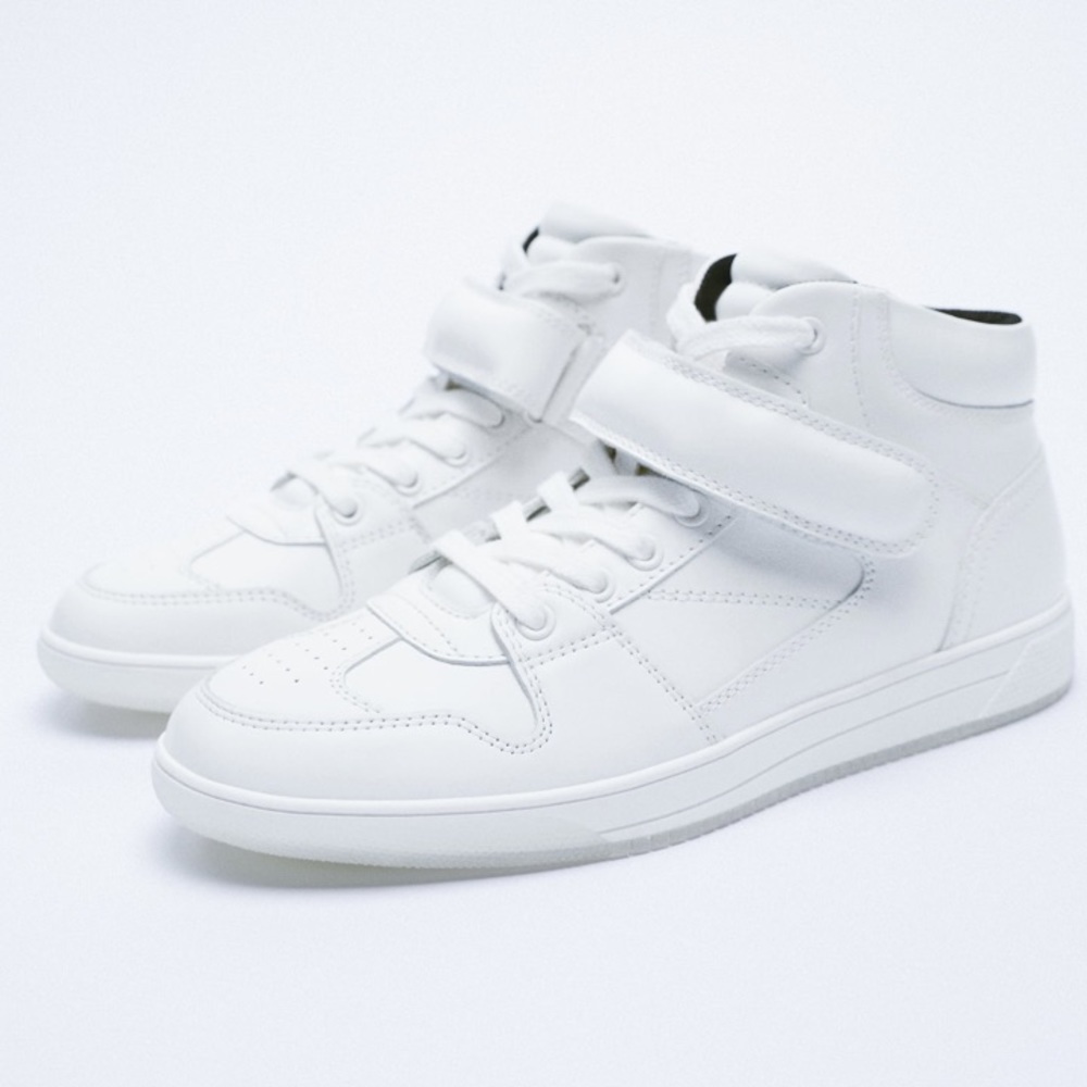 Zara leather high top sneakers